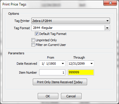 Liberty Consignment Software Prints 999,999 Tags