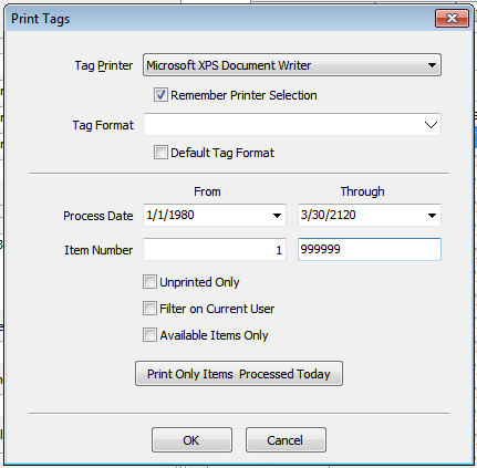 Liberty Consignment Software Prints 999,999 Tags