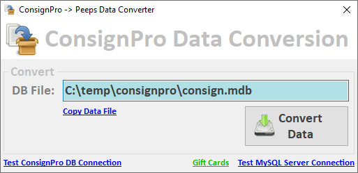 Peeps ConsignPro Data Conversion ConsignPro SimpleConsign Merge