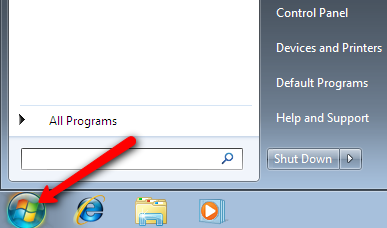 Windows 7 Start button