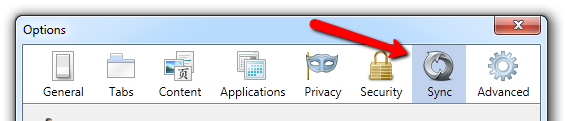 Firefox Sync Option