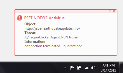 ESET Nod32 blocks malicious URLs