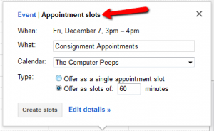 New Consignment Appointment