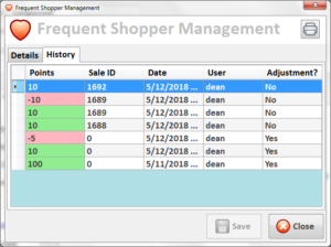 Peeps Consignment Software Frequent Shopper History