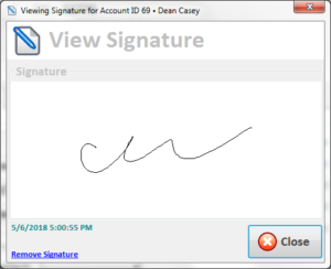 Peeps Consignment Software Consignor Agreement Signature Capture
