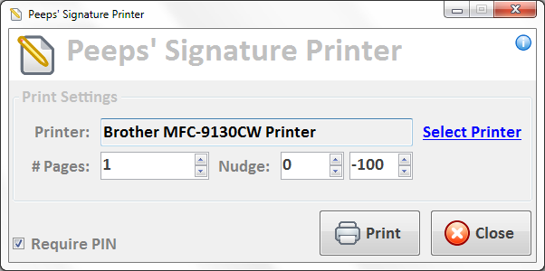 Peeps' Signature Printer