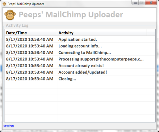 Peeps' MailChimp Uploader