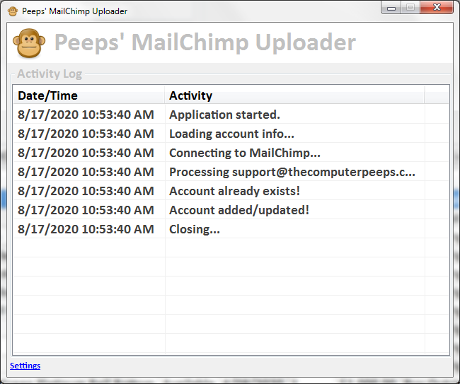 Peeps' MailChimp Uploader