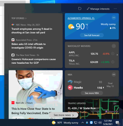 Windows 10 Updates Weather Nag Taskbar
