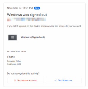Gmail Security Alert App Passwords