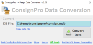 Peeps' ConsignPro Software Data Conversion